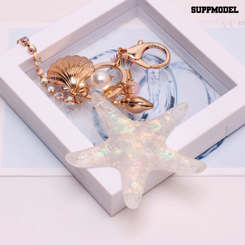 [Auto] Lucu Bintang Laut Shell Whelk Rumbai Liontin Gantungan Kunci Wanita Keyring Keychain Keyfob