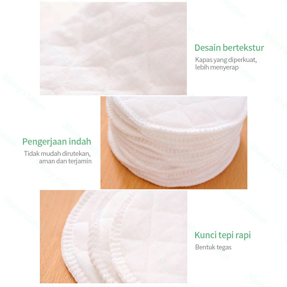 Bantalan Payudara Breast Pad Tebal 6 layer isi 1 pcs penyerap ASI Cuci Ulang Bahan Katun