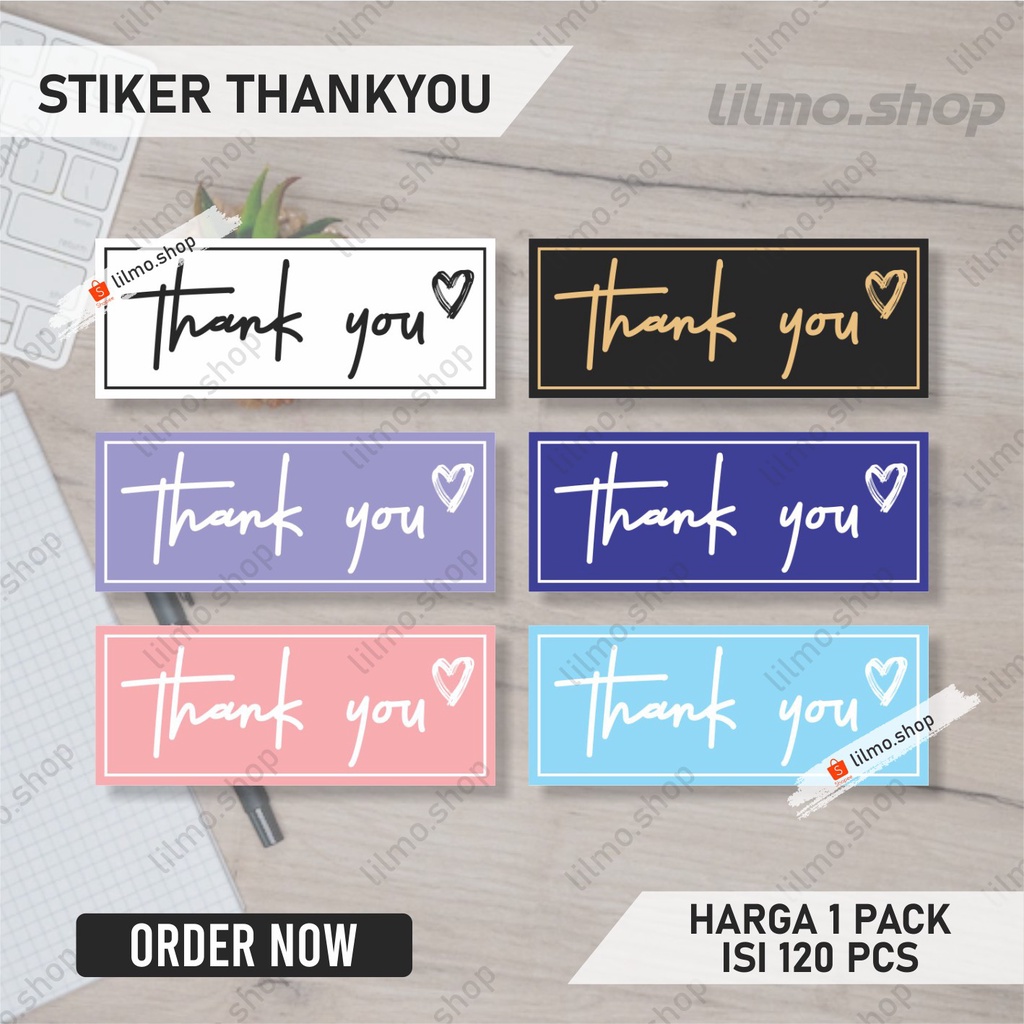 

(HARGA 1 PACK ISI 120 PCS) Stiker Thank you Stiker terimakasih label thank you - ukuran kecil (2x5cm)