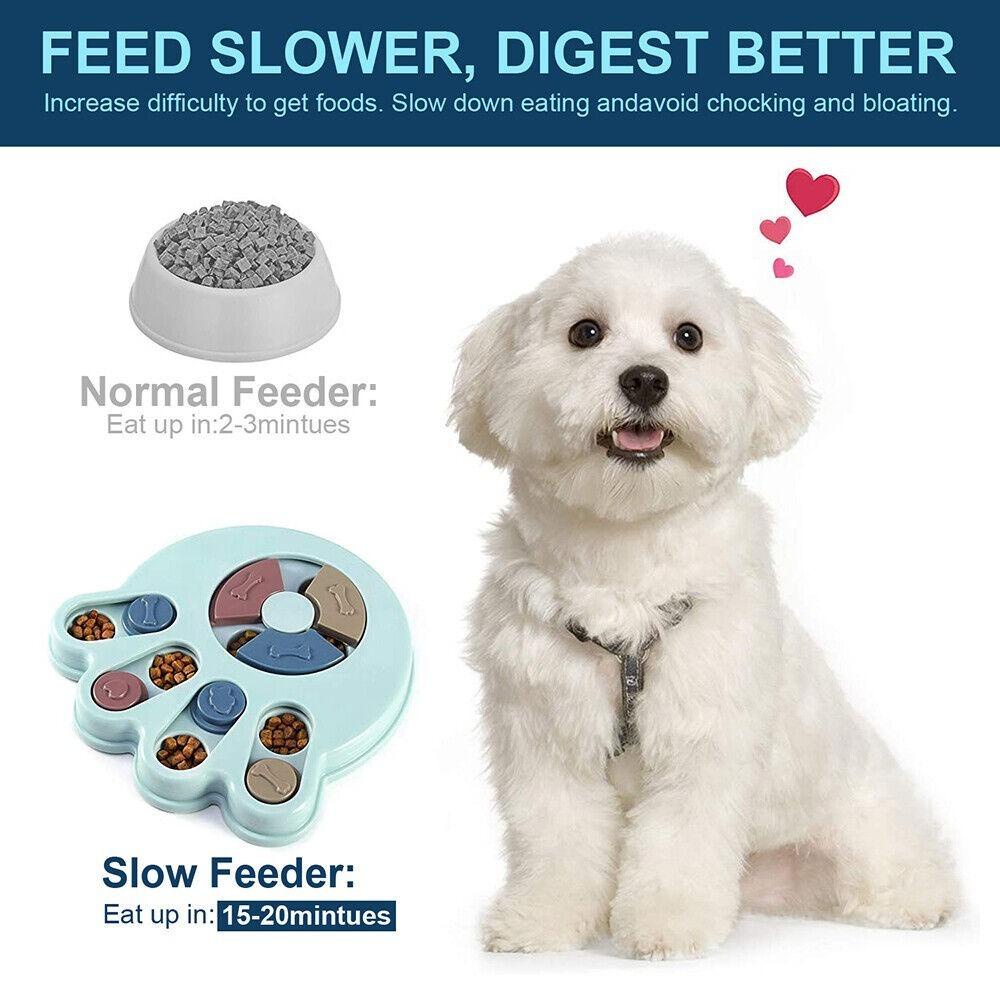 Solighter Tempat Makan Anjing Tempat Makan Perlengkapan Hewan Peliharaan Food Feeder Slow Breed IQ Training Food Dispenser