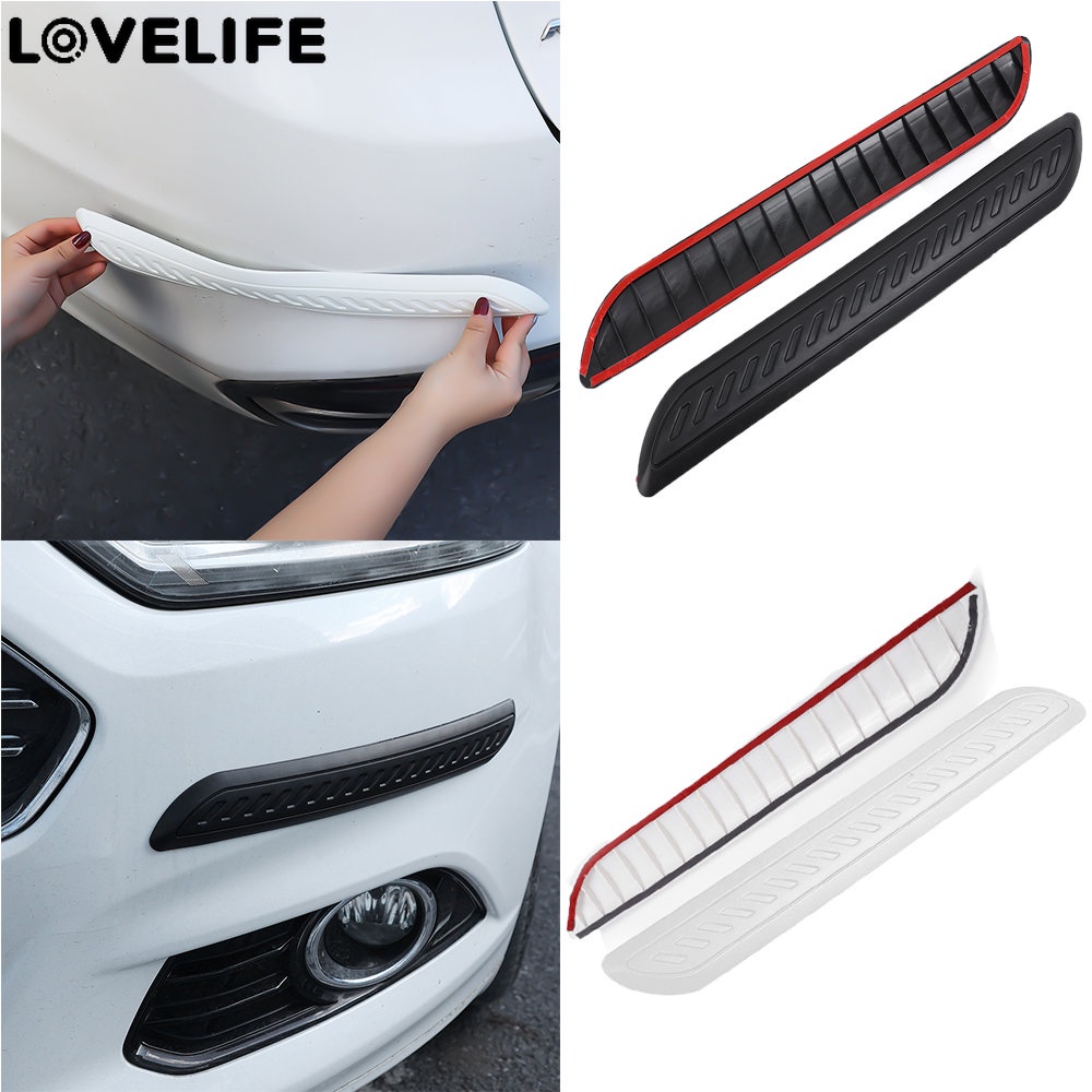 2pcs Anti-Tabrakan Self Adhesive Stiker Mobil Depan Belakang Bumper Anti-Tabrakan Strip Penghalang Tabrak Mobil Pelindung Goresan Pelindung Tepi Pintu Lis Mobil Molding Perlindungan Strip