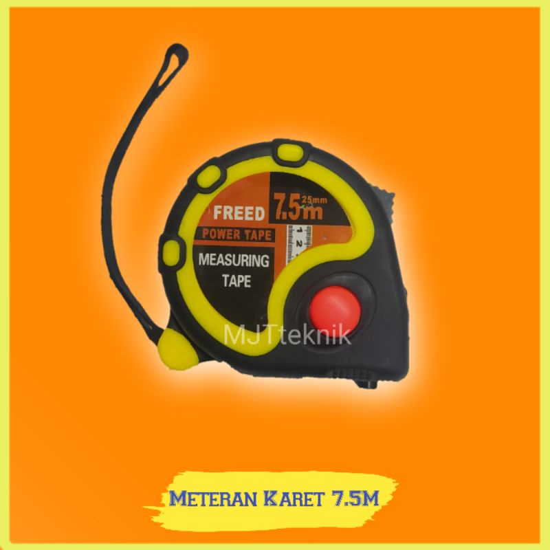 Meteran Tukang Freed Karet Ukuran 7.5M Asli Original
