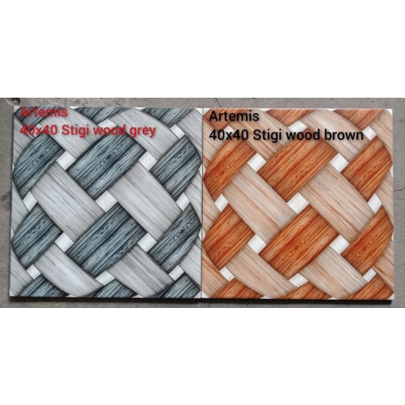 Keramik Lantai Licin Artemis Stigi Wood Series Ukuran 4040