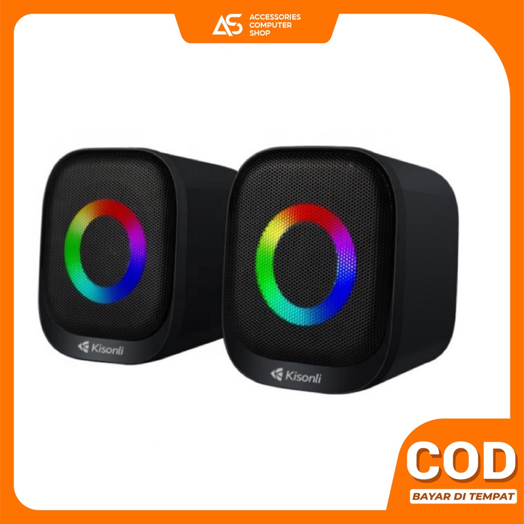 Speaker Aktif Mini 2.0 Komputer Laptop Dengan Lampu RGB light berganti-ganti X3 - ACS