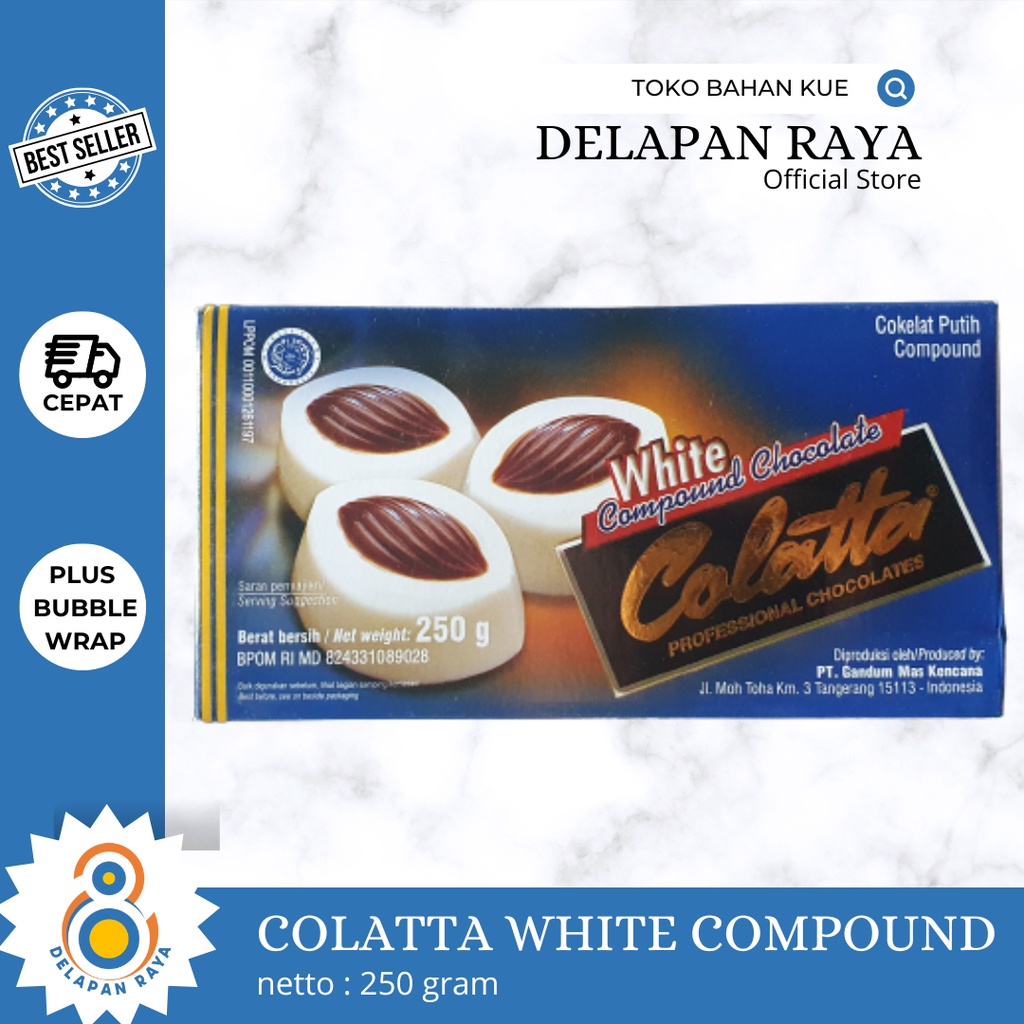 

COLATTA COKELAT COMPOUND WHITE 250GR - 8Raya