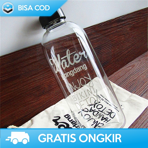 BOTOL MINUM 1000ML TEMPAT MINUM 1 LITER PLASTIK FOOD GRADE TRANSPARAN