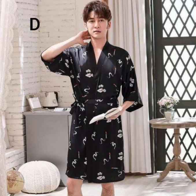 Kimono Pria Baju Tidur Kimono Renang Cowo Silk Satin Seserahan Nikah