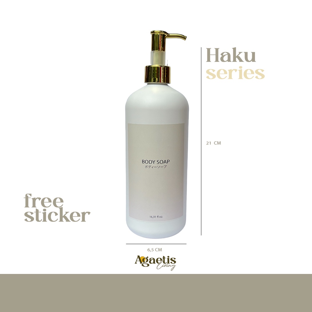 BOTOL SABUN CAIR REFILL PUMP GOLD PREMIUM LUXURY 500 ML + STICKER ANTI AIR AESTHETIC HAKU GOLD SERIES