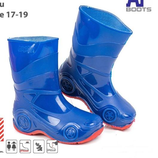HOT SALE Sepatu Boot Anak AP KIDS GRANDPRIX BU3237 Biru Motif Mobil Murah ORIGINAL