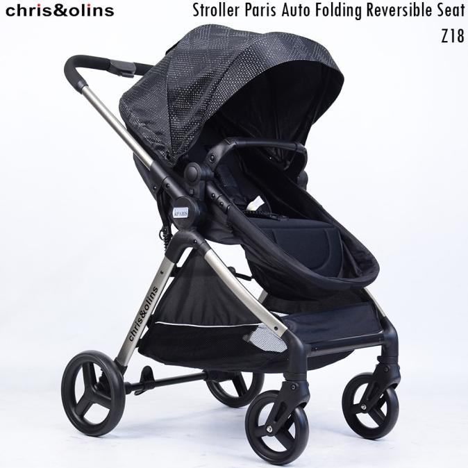 ChrisOlins Z18 Stroller Paris Auto Folding Reversible Kereta Dorong