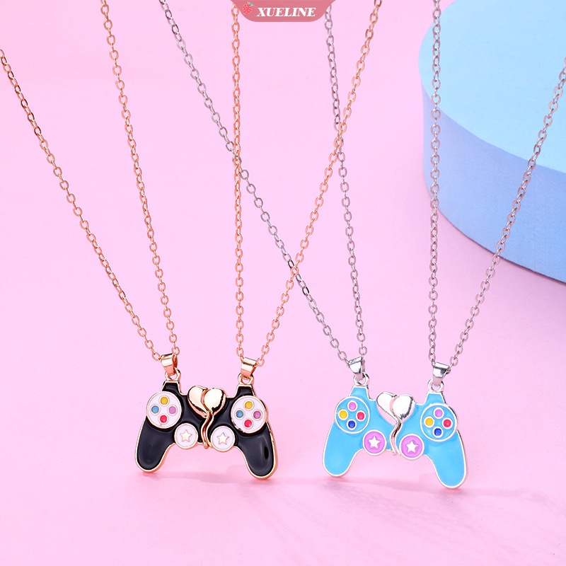 2buah/set Konsol game handle magnet Sahabat Liontin Kalung Lucu bestie Perhiasan Persahabatan Pesona Untuk bestie Hadiah Kecil [ZXL]