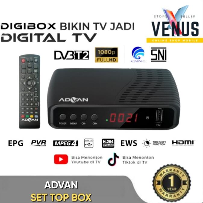 Advan Digipro FullHD Receiver DVB T2 Digital Tv Converter Set Top Box