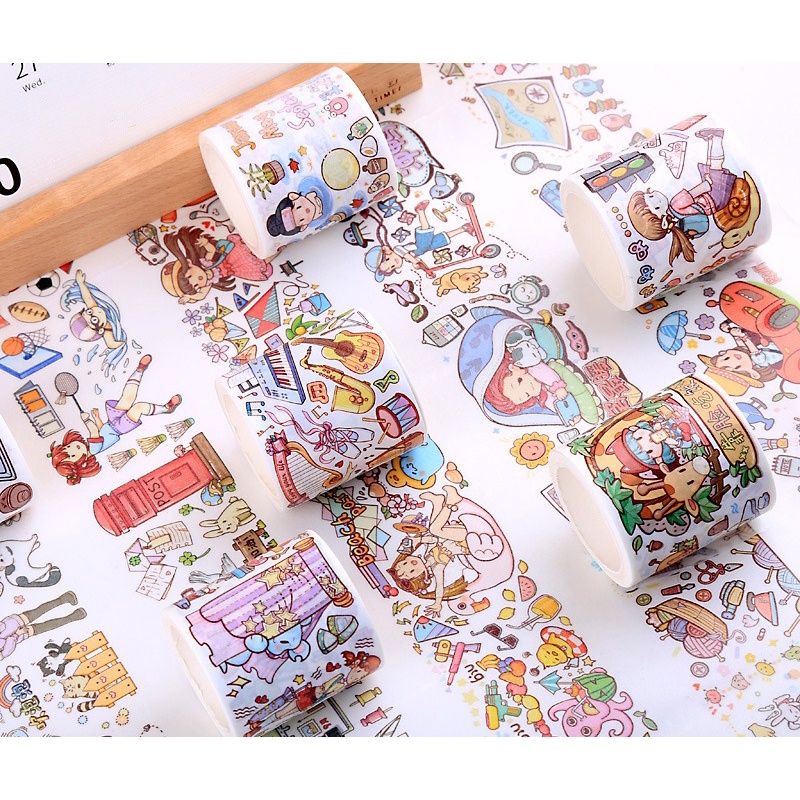 

HS - SELOTIP KERTAS WASHITIPE MASKING SELOTIP LUCU SELOTIP KARTUN TAPE KARTUN SOLATIP KERTAS SELOTIP ANIME STIKER KERTAS STIKER MEMO LABEL STIKER KARTUN