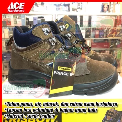 Sepatu Safety Shoes Sepatu Pelindung Kerja Coklat PRINCE Krisbow Ace Hardware