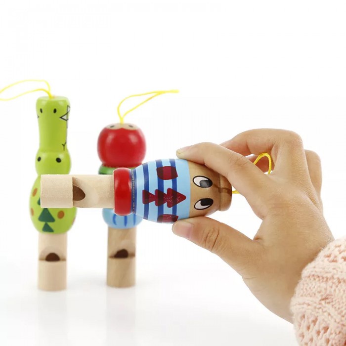 Mainan Musik Bayi Peluit Baby Whistle Animal Kayu Wooden Toys Peluit Kayu Ssensory Latihan Meniup