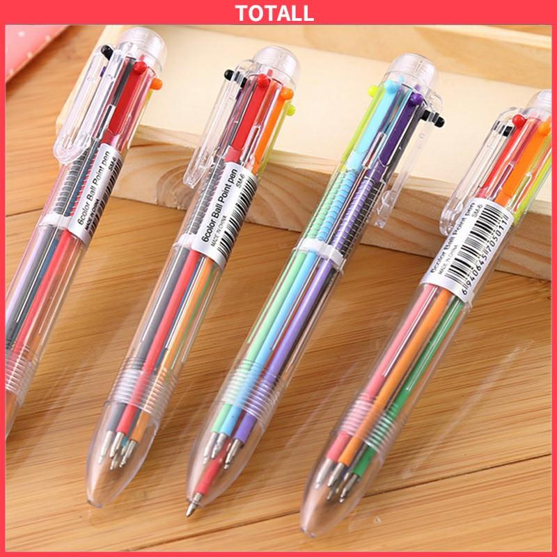 COD Bolpen 6-in-1 0.5MM Multi Warna Untuk Stationery Anak Sekolah Kantor bolpen-Totall