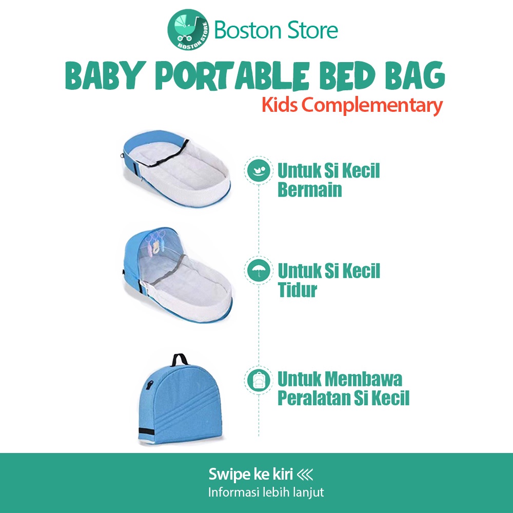 Bostonstore Baby Portable Bed Bag Ranjang Lipat Bayi dengan Kelambu Tas Bayi 2in1 / Baby Portable Bed / Baby Portable Bed Bag / Kasur Bayi Kelambu / Kasur Bayi Kelambu Tenda / Kasur Bayi Kelambu Lepas Pasang / Ranjang Lipat Bayi