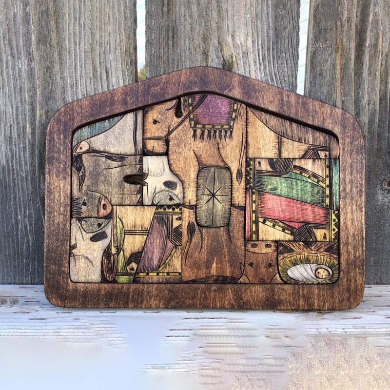 Wooden Jesus Puzzles Nativity Puzzle Puzzle Game Kids Desk Figurine