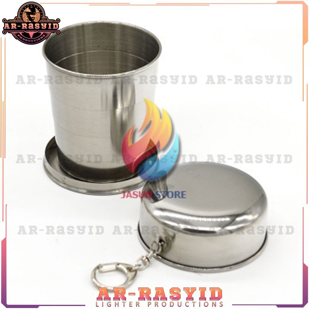 BISA COD! Cangkir Mug Kopi Lipat Multifungsi Gantungan Kunci Stainless Steel