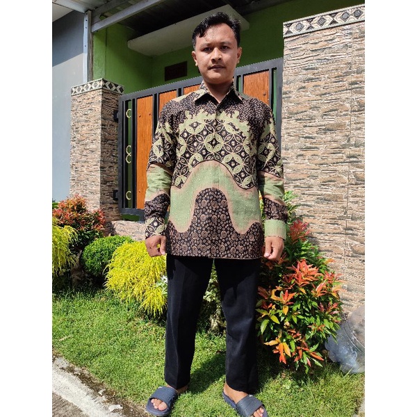 Batik Pria Slimfit Slim Fit Hijau Sage Green Terbaru