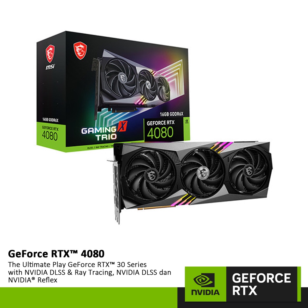 VGA MSI GeForce RTX 4080 16GB GAMING X TRIO GDDR6X | RTX4080 16G DDR6X