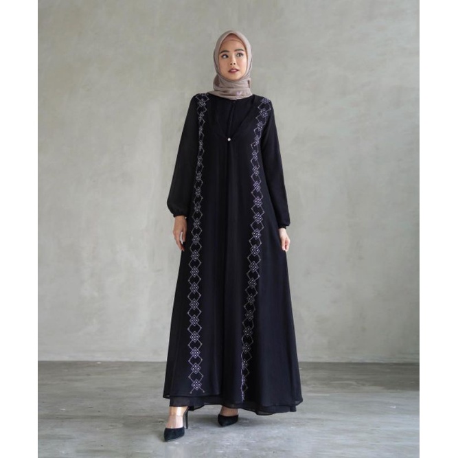 AILEEN SET 2IN1 - Gamis Free Outer Payet Premium Terbaru Ailin Maxy Dress