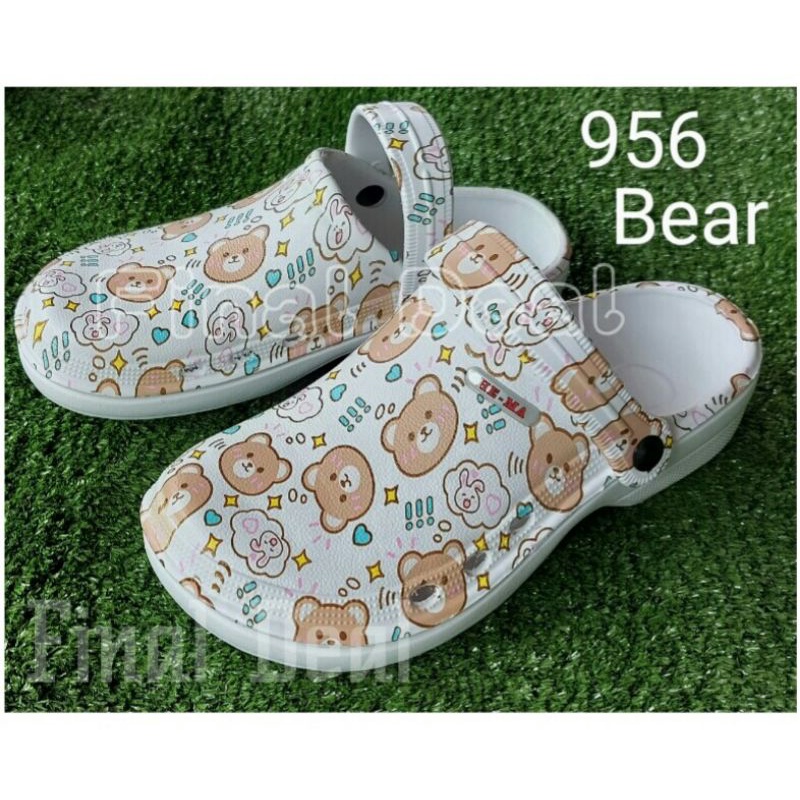 Sandal Kodok Motif Bear Kembaran Ibu Anak Couple, Sendal Baim, Sandak Anak dan Dewasa