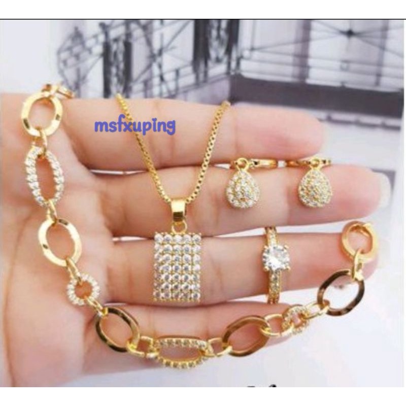 Xuping Set Perhiasan Wanita Dewasa Terbaru Gold Murah 1119d