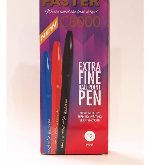 

■»► Faster Ballpoint/ Pulpen C8000, 0.7mm isi 12 pcs - Black