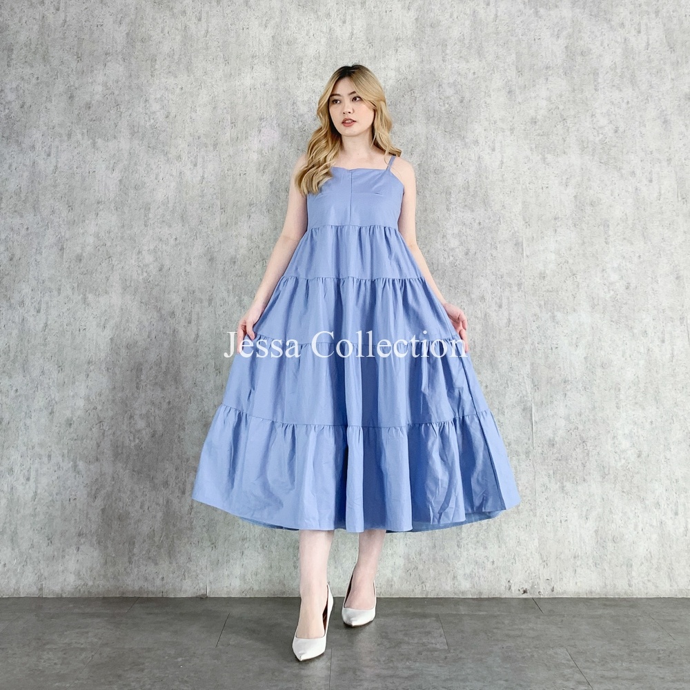 Premium Jo Sleeveless Dress TH 708 / 948 COTTON Gaun Panjang Tanpa Lengan Bahan Katun Casual Simple