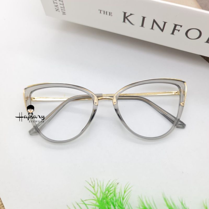 Frame Kacamata Wanita Cat Eye F3002 Minus Antiradiasi Blueray | Anti UV Photocromic | Bluecromic | Terbaru