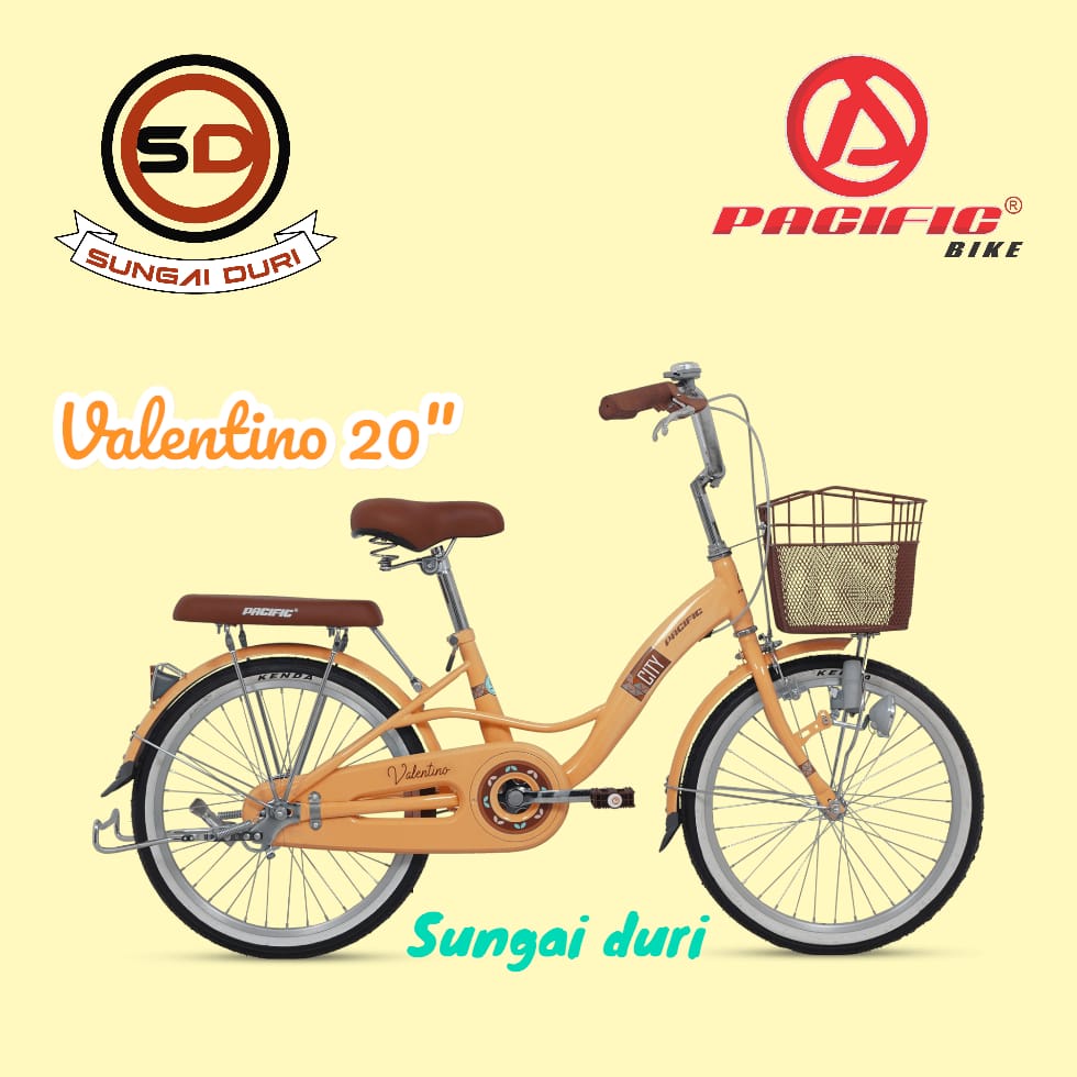 sepeda anak cewek 20 inch sepeda mini keranjang pacific valentino