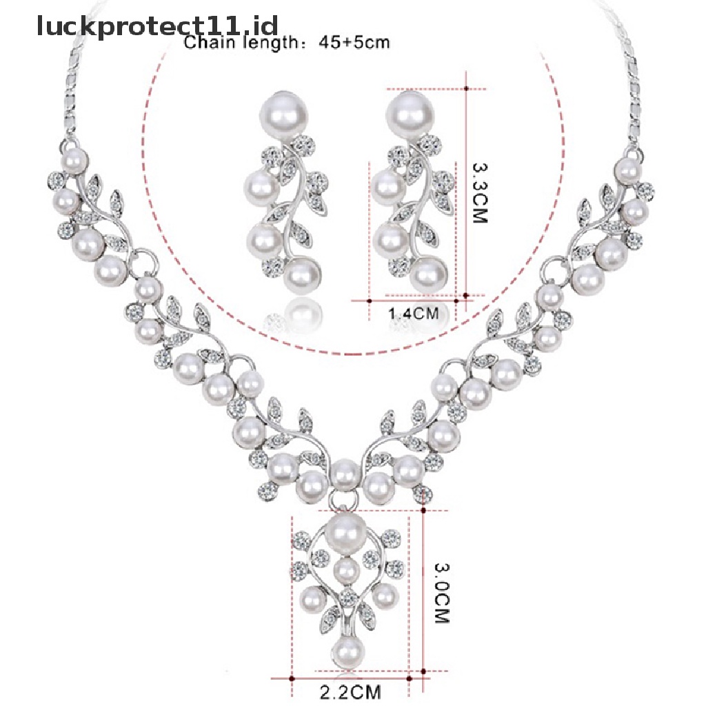 /Fashion Hot// Fashion// Fashion Mutiara Imitasi Pendek Kalung Anting Set Perhiasan Prom Pesta Aksesori.