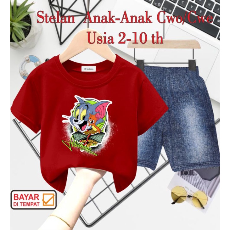 ((IB))SETELAN ANAK2 UNISEX SEMI JEANS/T0M&amp;J3RRY DIGITAL SABLON