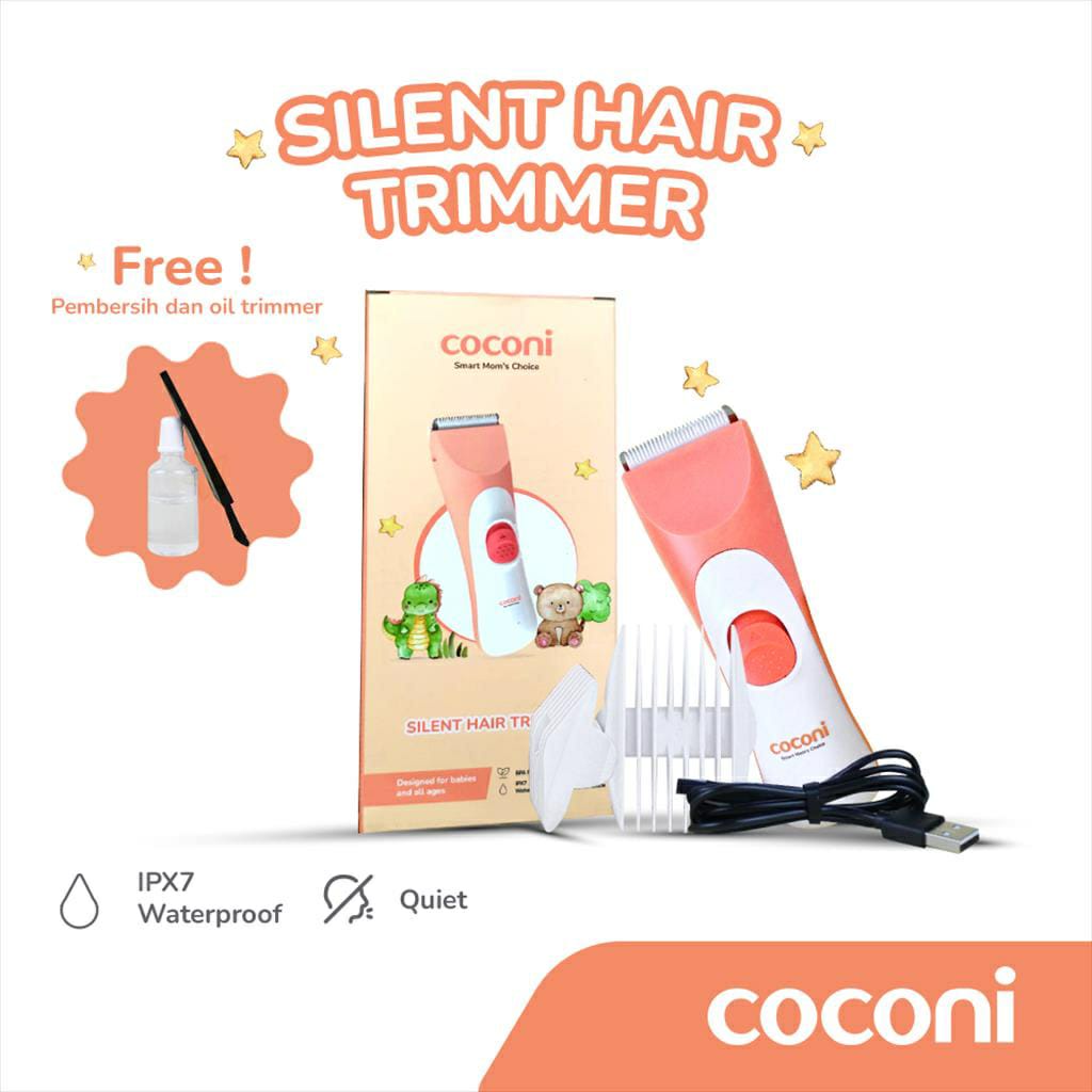 Coconi Portable Silent Hair Trimmer / Alat Cukur Rambut Wireless Clipper