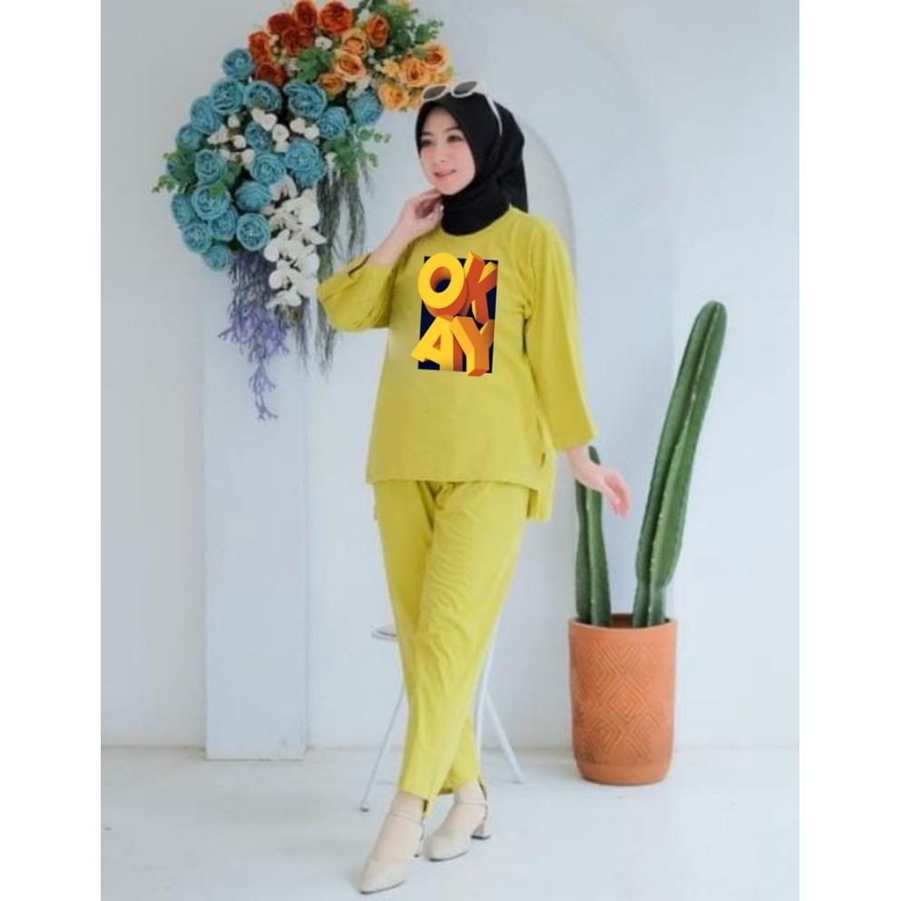 Setelan Tunik Okay / Set Blouse Senyawa