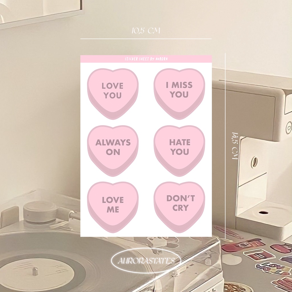 

Sticker Jurnal love scrapbook Sticker aesthetic case hp stiker waterproof Sticker custom cutting