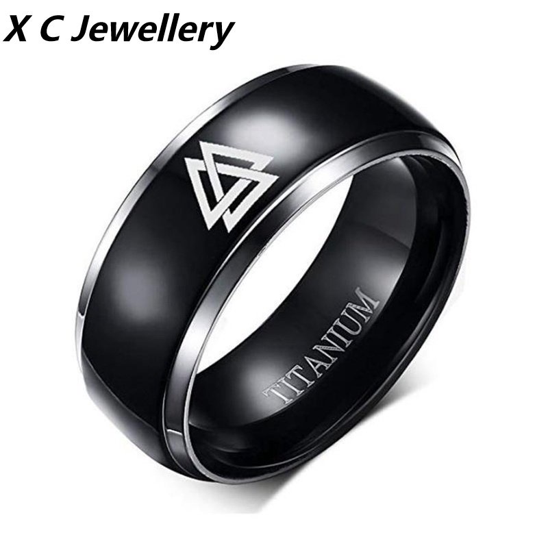 [X C Perhiasan] Vintage Pria Fashion Stainless Steel Viking Rune Cincin Aksesoris Perhiasan Pesta