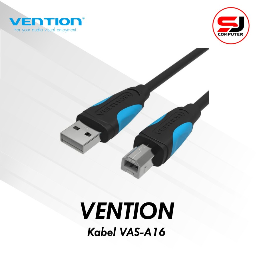 Vention [VAS-A16 2M] Kabel USB 2.0 Type A Male to B Male printer Black