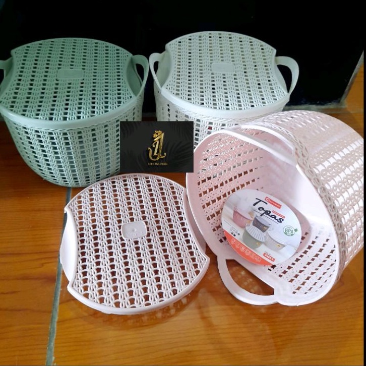 Keranjang Serbaguna Topas Ada Tutup - Storage - Basket -Kotak Penyimpanan Serbaguna -Souvenir