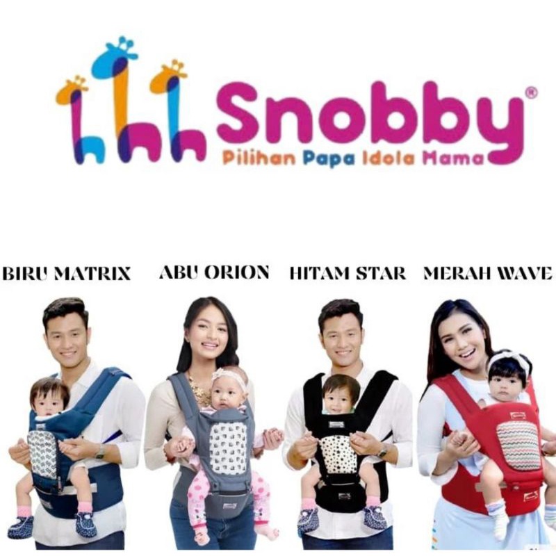 Gendongan Hipseat Ergonomis 6posisi Snobby Baby Carier Free Face Shield Bayi