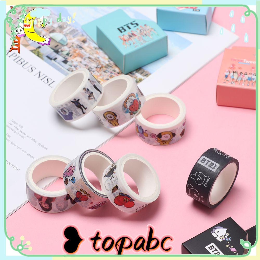 Top 1PC 5M BT21 Tape Perekat Masking Kertas Tempel Hias