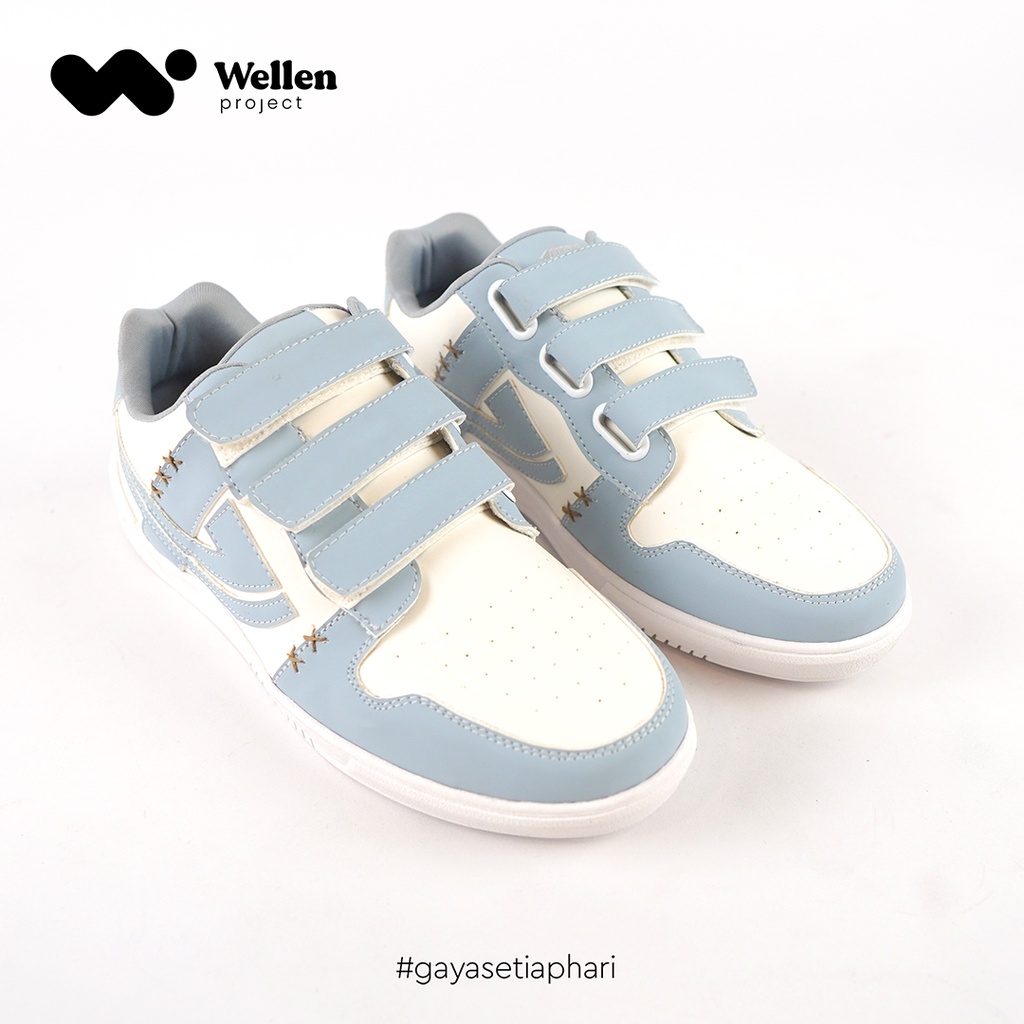 WELLEN PROJECT Sepatu Johnson Gamma Lowcut White Blue / Sneakers Pria Kasual Putih Biru