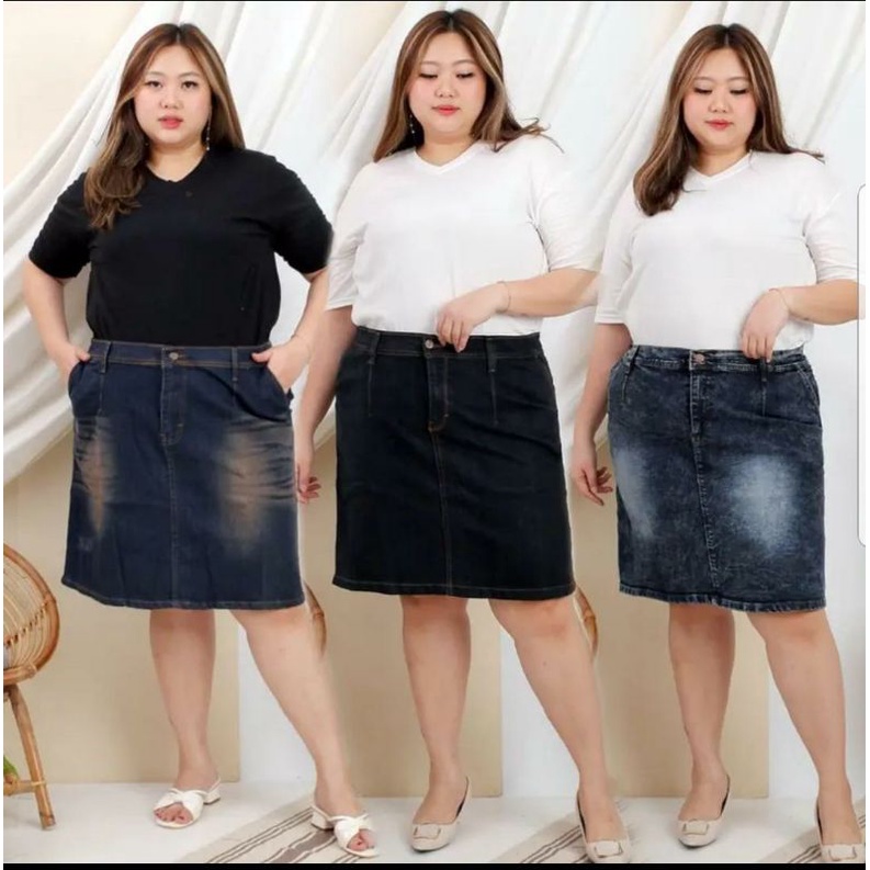 Rok Pendek Jeans Span. Rok Jeans Jumbo. Rok Span Bigsize 37-38