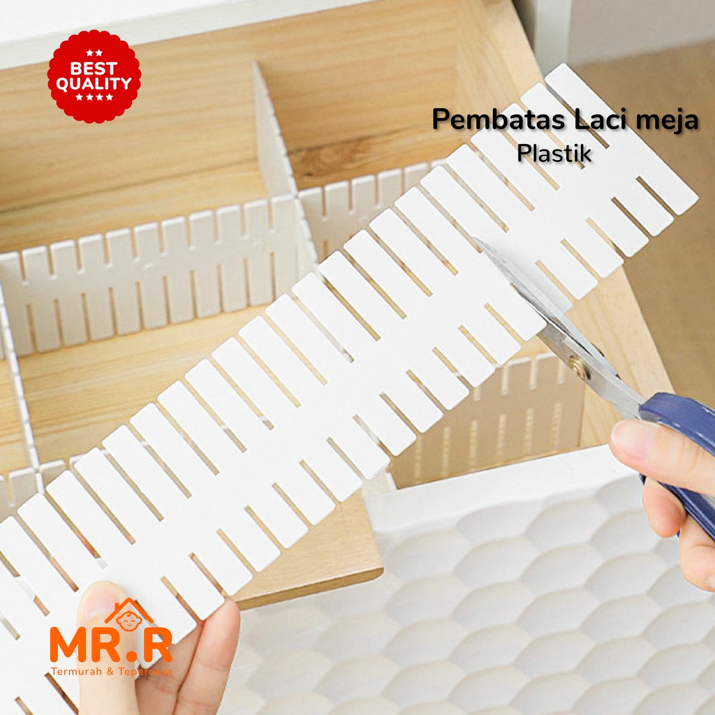 Partisi Pembatas Laci Plastik Isi 4 DIY Drawer Partition Divider