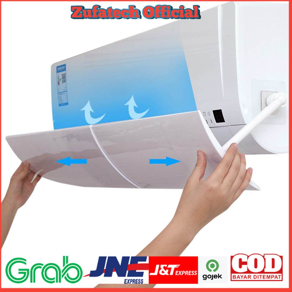 Cover Angin AC Adjustable Air Conditioner Windshield Deflector 56 x 18 cm - White
