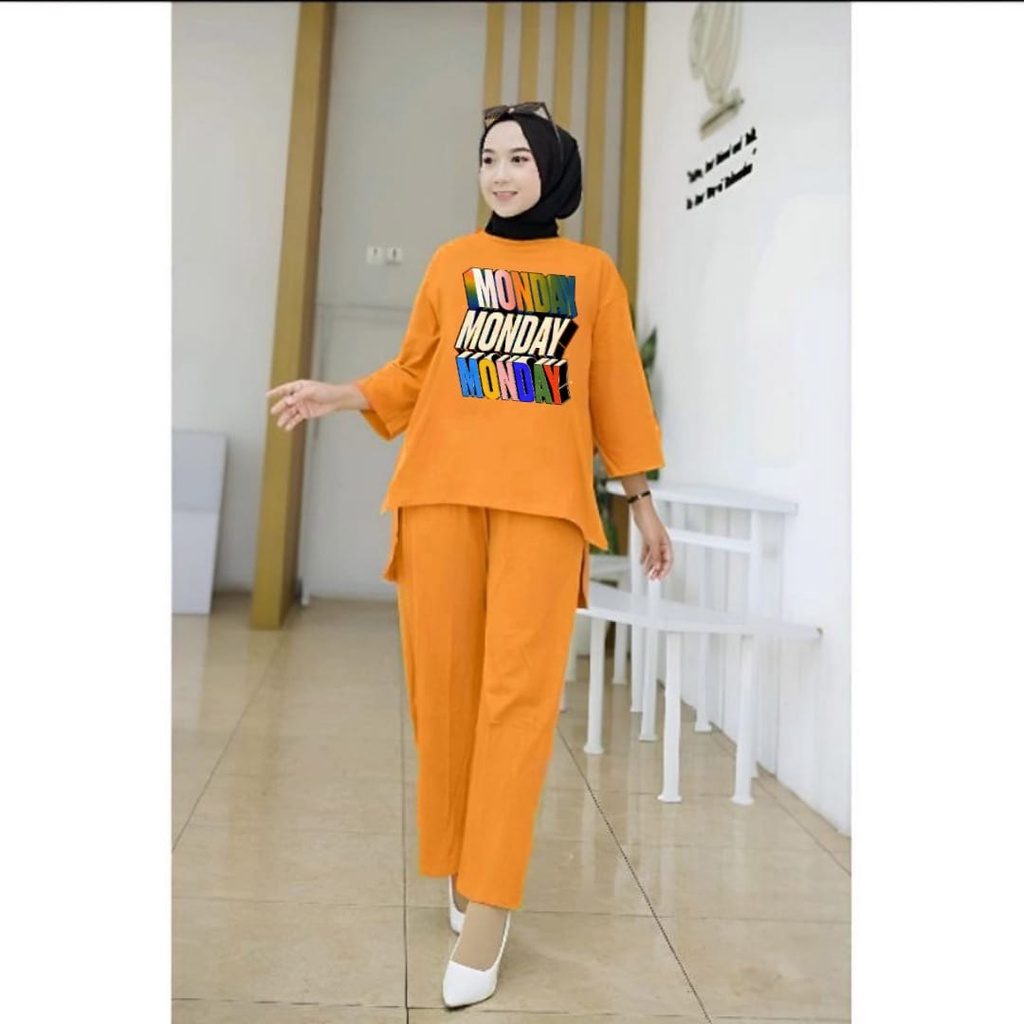 Setelan Tunik Monda / Set Blouse Senyawa Wanita