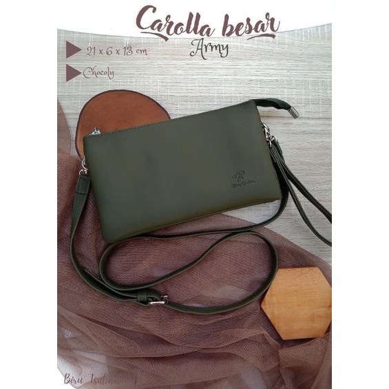 Tas Selempang CAROLLA BESAR Biru Tsabita Slingbag Bahan Chocoly