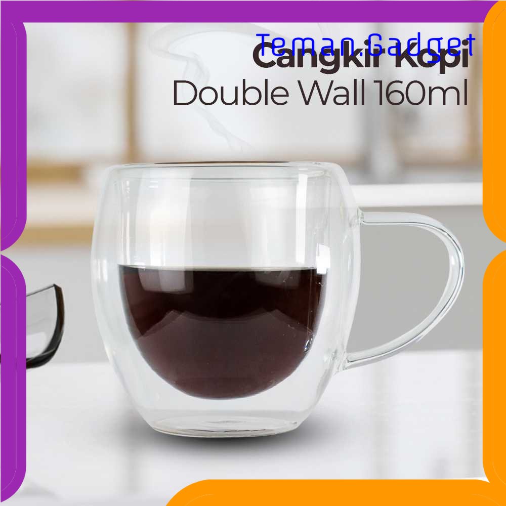 TG - DPR One Two Cups Cangkir Kopi Anti Panas Double-Wall Glass Round