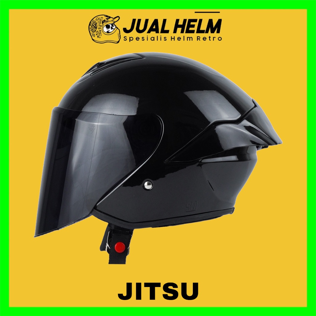 HELM JITSU JS1 SERIES SOLID BLACK GLOSS